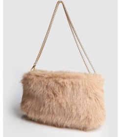 Resim La'graccio Paris Kadın Nalbe Portföy Hasır-peluş Askılı Çanta Peluş Vizon 