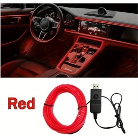 Resim Trendooze Usb Led Araç İçi Ortam Şeridi 400cm Kırmızı Sabit+yanıp Sönen Mod Turcoshop11 