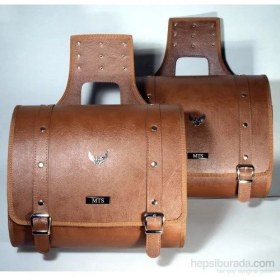 Resim MTS Deri Heybe Yan Çanta İkili (Kahverengi) 