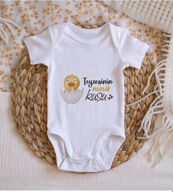 Resim Bitmeyenkartus Bk Kids Teyzesinin Minik Kuşu Tasarımlı Bebek Body Zıbın - Model Çok Renkli 