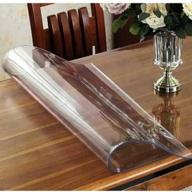 Resim 1.2 Mm Kalinlik 100 Cm En Şeffaf Kalın Pvs Masa Koruyucu Mika Masa Örtüsü 100 X 100 