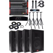 Resim Lastvoice Organizasyon Ses Sistemi Pro Paket-3 (Power Mikser, Power Amfi, Sahne Hoparlör, Mikrofon, Stand) 