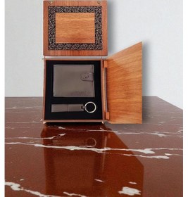 Resim Cüzdan Ve Mat Siyah Anahtarlık Hediye Kutusu 