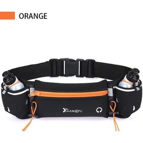 Resim Fochsia Portakal Desenli Koşu Bel Çantası: 2 Şişeli, Ayarlanabilir, Hafif, Reflektif, Tüm Telefonlar İçin Turuncu 