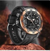 Resim Bosphorusboutique02 Altın-siyah Lıge Çift Ekran Erkek Foxbox Askeri Spor Kol Saati 50m Altın - Siyah 