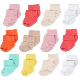 Resim Novibaby 12'li Bambu Yenidoğan Bebek Çorap I New Girl I Kız Erkek Bebek Çorabı Çok Renkli 