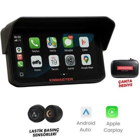 Resim KNMASTER Motoplay 1500 - 6.25" TPMS Sensörlü Kablosuz CarPlay & Android Auto Destekli Motosiklet Multimedya Ekranı 