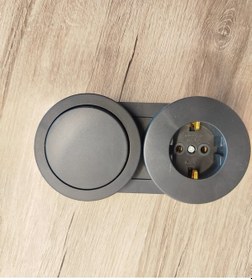 Resim Ovivo Xone Antrasit Sıva Üstü Anahtar+priz Ikili Kombinasyon Tekli 