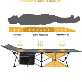 Resim Kingcamp Willow Ultra Katlanır Kampet Portatif Kamp Yatağı Grey Gri Gri 