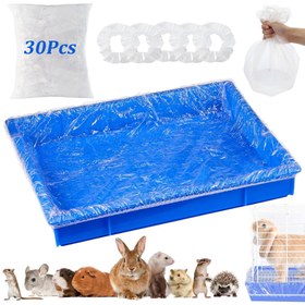 Resim 30'lu Pet Kafe Atık Toplama için Esnek Şeffaf Plastik Pedler, Sızıntı Önleyici Pet Tepsisi Pedleri, Kuşlar, Tavşanlar, Kediler ve Küçük Hayvanlar için 