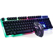 Resim Batcell Gaming Oyuncu Klavye Mouse Set, LED Işıklı Kablolu Oyuncu Klavyesi 