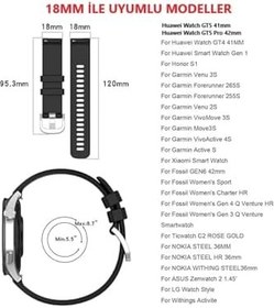 Resim CONSTRAIN - Huawei Watch GT 6/5/4 41mm -GT 5 Pro 42mm (18mm ile Uyumlu) Kordon Baklalı Metal Kordon 