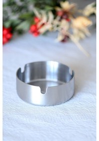 Resim Mucit Home Ömür Boyu Paslanmaz Metal Küllük Premium A Kalite Çelik Küllük Yuvarlak Küllük 