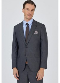 Resim İmza Koyu Antrasit Mono Yaka Esnek 6 Drop Comfort Fit Classic Takım Elbise 1001250152 Koyu Antrasit 