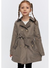 Resim Benitto Kids Belden Bağlamalı Kız Çocuk Trençkot 51316 Kahverengi 