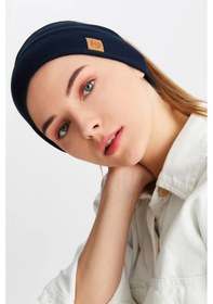 Resim Kadın Pamuklu Kaşkorse, Kaymaz, Terletmez, Ultra Hafif, Spor Saç Bandı Bandana - Tek Ebat / Lacivert Lacivert 