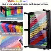 Resim 1 DIY 3D Pin Art Seti - Gökkuşağı Plastik Pin Sanat Tahtası Duyusal Heykel, Doğum Günleri İçin Mükemmel Hediye ve İdeal Hediye 