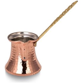 Resim Turna Bakır Kervan Cezve 7 No İnce 7 Fincan Makine Dövme Kırmızı 