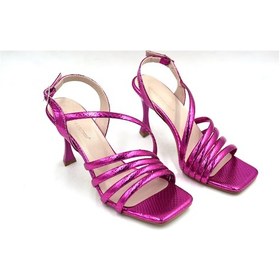 Resim Beyaz London Biye Detaylı Topuklu Kadın Ayakkabı Fuşya Fuşya 