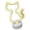 Resim Evimdeyokyok Neon Işıklı Kedi Lamba Pil - Usb Pembe Işık 