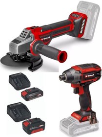 Resim Einhell TP-CI 18/220 Li Bl Vidalama + TP-AG 18/125 Ce Q Avuç Taşlama 2.5AH+4.0AH Kömürsüz Set 