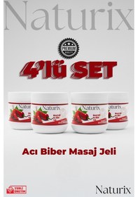 Resim Naturix Selülit Önleyici Vücut Sıkılaştırıcı Kırmızı Biber Balsamı Masaj Jeli 4 x 500 ML 