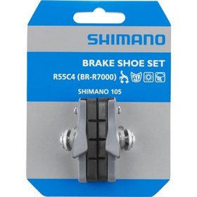Resim Shimano R55C4 Yol Bisikleti Fren Papucu 1 Çift Gümüş Y8ZJ98010 