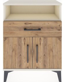 Resim Arges Komodin 2 Raflı Tek Çekmeceli 2 Kapaklı 60x30x80 Aytaşı-çam Aytası 