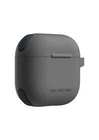 Resim Apple Uyumlu AirPods 4 Kılıf Amazingthing Airbag Köşe Tasarımlı Omni Serisi Silikon Kılıf Siyah 