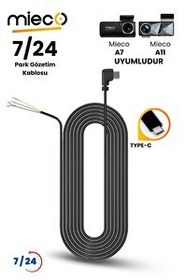 Resim Mieco A7 ve A11 Uyumlu Park Modu Type - C Akü Bağlantı Kablosu Hardware Kit 