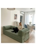 Resim 100x200 Kanepe - Fitilli Kadife Yıkanır Silinir Pratik Yer Yatağı 50 Dns Bondex Yeşil 