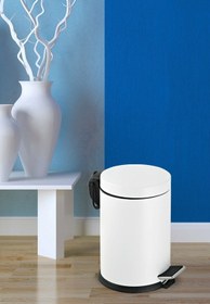 Resim Groove 16 Litre Paslanmaz Pedallı Beyaz Çöp Kovası Ev Ofis Banyo Mutfak 