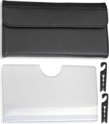 Resim Araç Güneş Koruyucusu Arka Koltuk Kapı Uyumlu Pu Deri Çok Amaçlı Maske Ve Havlu Saklama Kutusu Siyah 