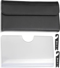 Resim Araç Güneş Koruyucusu Arka Koltuk Kapı Uyumlu Pu Deri Çok Amaçlı Maske Ve Havlu Saklama Kutusu Siyah 