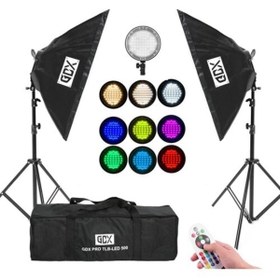 Resim Gdx Pro TLB-500 RGB İkili Set - Fotoğraf & Video Çekim Işığı (Dimmerli) 