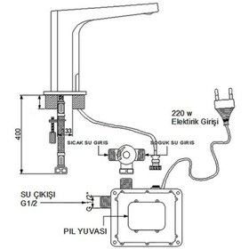 Resim Newarc 517523 Aqua Fotoselli Lavabo Bataryası 