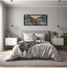 Resim Sanatsal Metal Tablo Güneşli Dağ Sunny Mountain Metal Duvar Tablosu Doğal 