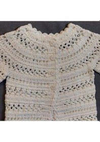 Resim Uretti - Talia 8659 2842 El Örgüsü Koton İp Kız Çocuk Beyaz Hırka - 9 / 12 Ay Beyaz 