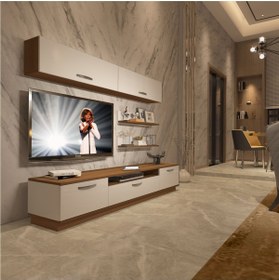 Resim Decoraktiv Trendstyle 5 Mdf Tv Ünitesi Tv Sehpası - Ceviz - Beyaz 