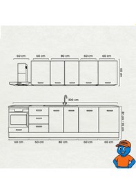 Resim 300 Cm Mutfak Dolabı Mdf Kapak Tezgah Dahil Yrkn320 100 Gümüş 