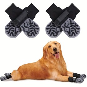 Resim Su Geçirmez, Kaymaz, Nefes Alabilen 4 Adet Köpek Çorabı, Ayakkabı, Dış Mekan ve İç Mekan Aksesuarları 