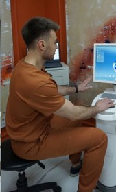 Resim Bisiklet Yaka Düz Paça Scrubs Takımı - XS 