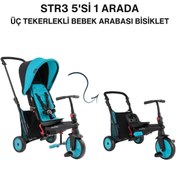 Resim SmarTrike STR3 Plus 5’i 1 Arada Modüler Katlanabilir Bebek Arabası ve Üç Tekerlekli Bebek Bisikleti - Blue 