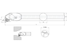 Resim S Sistem - ISO E-STUCR/L 93° İç Çap Torna Kalemi 