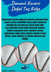 Resim Sertifikalı Doğal Taş Dumanlı Kuvars Taşı Kolye Aaa Kalite 6mm Çok REnkli 