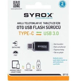 Resim Syrox Usb-3 Den Type C Ye Dönüştürücü Otg Dt13 