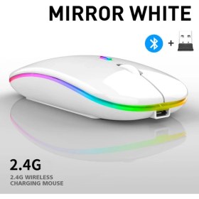Resim Jingyi Bluetooth 5.0 Kablosuz USB Şarj Edilebilir Rgb Fare Bt5.2 Dizüstü Bilgisayar Pc Macbook Oyun Faresi 2.4 Ghz 1600 Dpı (Yurt Dışından) 