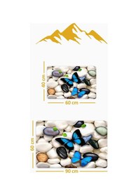 Resim Yıkanabilir Kaymaz Tabanlı Modern Desenli 2'li Banyo Paspas Takımı Bps0032 Renkli 