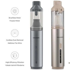 Resim Exenar - Gri - 19000pa Kablosuz Araç Ve Ev İçi Şarjlı Süpürge Araba Süpürgesi Şarjlı El Süpürgesi 2600mah 