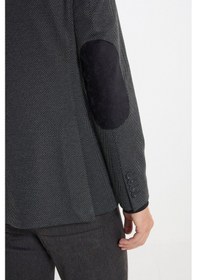 Resim Ac&Co / Altınyıldız Classics Erkek Sıyah Slim Fit Dar Kesim Mono Yaka Desenli Torba Cepli Ceket Sıyah Siyah 